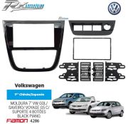 Moldura 2 Din Fiamon para Volkswagen G5 Gol, Saveiro e Voyage - 4 botões.