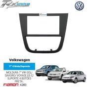 Moldura 2 Din Fiamon para Volkswagen G5 Gol, Saveiro e Voyage - 4 botões.