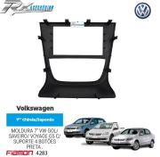 Moldura 2 Din Fiamon para Volkswagen G5 Gol, Saveiro e Voyage - 4 botões.