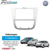 Moldura 2 Din Fiamon para Volkswagen G5 Gol, Saveiro e Voyage - 4 botões.