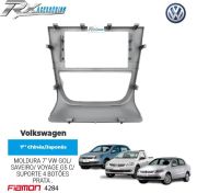 Moldura 2 Din Fiamon para Volkswagen G5 Gol, Saveiro e Voyage - 4 botões.