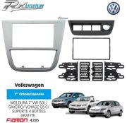 Moldura 2 Din Fiamon para Volkswagen G5 Gol, Saveiro e Voyage - 4 botões.