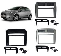 Moldura 2 Din Fiat Punto 2008 a 2012 - Grafite Original, Black Piano, Prata