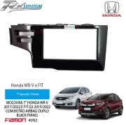 Moldura 2 DIN Fiamon para Honda WR-V 17/22 e FIT G3 15/22 - Black Piano.