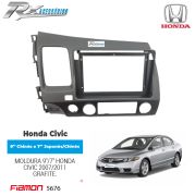 Moldura 2 Din e 9'' Fiamon para Honda Civic (2007 até 2011) - Grafite