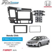 Moldura 2 Din e 9'' Fiamon para Honda Civic (2007 até 2011) - Grafite