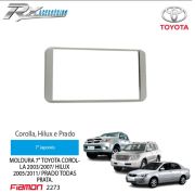 Moldura 2 DIN Fiamon para Toyota Corolla 2003 até 2007, Hilux 2005 /11 e Prado - Chapas Laterais.