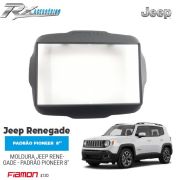 Moldura 8" Padrão Pioneer Para Jeep Renegade (2015 em diante) - Preta - 4130