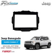 Moldura 8" Padrão Pioneer Para Jeep Renegade (2015 em diante) - Preta - 4130