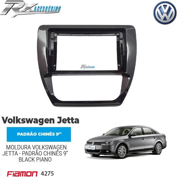 Moldura 9 Polegadas Fiamon Para Volkswagen Jetta (2012 até 2018) - Black Piano