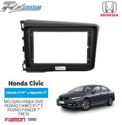 Moldura 9"/ 7'' Fiamon para Honda Civic (2012 até 2016) - Preta 