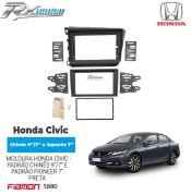 Moldura 9"/ 7'' Fiamon para Honda Civic (2012 até 2016) - Preta 