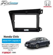 Moldura 9"/ 7'' Fiamon para Honda Civic (2012 até 2016) - Preta 