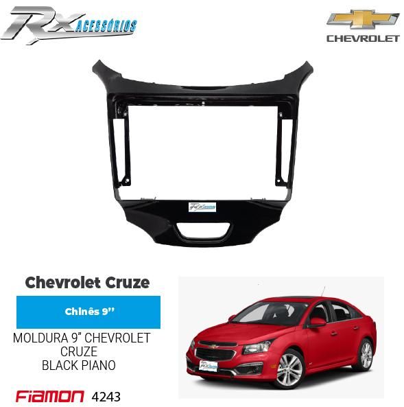 Moldura 9" Fiamon para Chevrolet Cruze (2015) - Black Piano 