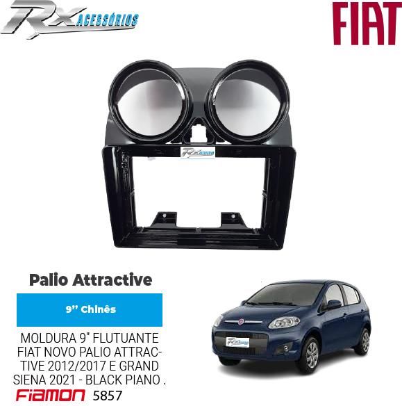 Moldura 9'' Fiamon Para Fiat Palio Attractive 2012 até 2017 e Grand Siena 2021 em diante.