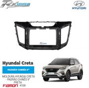 Moldura 9" Fiamon para Hyundai Creta (2014 até 2021) - Preto fosco com friso original