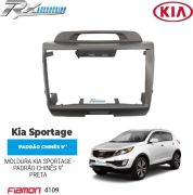 Moldura 9" Fiamon para Kia Sportage (2010 até 2015) - Preta