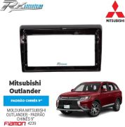 Moldura 9" Fiamon para Mitsubishi Outlander 2016 - Black Piano