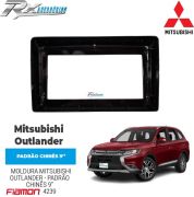 Moldura 9" Fiamon para Mitsubishi Outlander 2016 - Black Piano