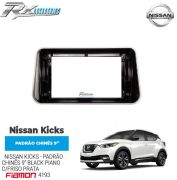 Moldura 9" Fiamon para Nissan Kicks (2016 em diante) - Preta e Black Piano (Chinês)