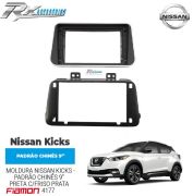 Moldura 9" Fiamon para Nissan Kicks (2016 em diante) - Preta e Black Piano (Chinês)