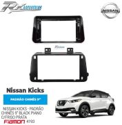 Moldura 9" Fiamon para Nissan Kicks (2016 em diante) - Preta e Black Piano (Chinês)