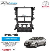 Moldura 9" Fiamon para Toyota Yaris (2018 a 2019) ar analógico - Black Piano