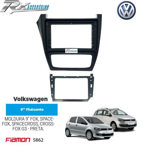  Moldura 9'' Fiamon para Volkswagen Fox, Spacefox, Spacecross, Crossfox G3 - Grafite e Preta