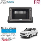 Moldura 9 Polegadas Fiamon para Fiat Argo e Cronos 2017 em diante - Preta com filete Grafite