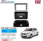 Moldura 9 Polegadas Fiamon para Fiat Argo e Cronos 2017 em diante - Preta com filete Grafite