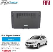 Moldura 9 Polegadas Fiamon para Fiat Argo e Cronos 2017 em diante - Preta com filete Grafite