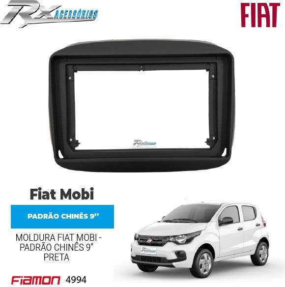 Moldura 9 Polegadas Fiamon para Fiat Mobi - Preto, Black Piano e Marrom