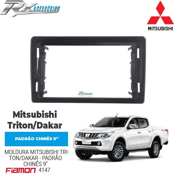 Moldura 9 Polegadas Fiamon para Mitsubishi Triton / Dakar (2009 até 2019) - Preta 