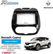 Moldura 9 Polegadas Renault Captur - Preto Fosco com Friso Prata e Black Piano com friso Cromado