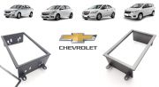 Moldura 2 DIN Chevrolet GM Onix, Cobalt, Spin e Prisma - Preta/ Grafite