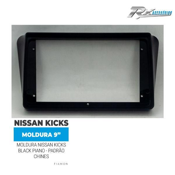 Moldura Nissan Kicks 9 Polegadas  Black Piano 