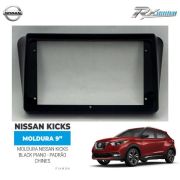 Moldura Nissan Kicks 9 Polegadas  Black Piano 