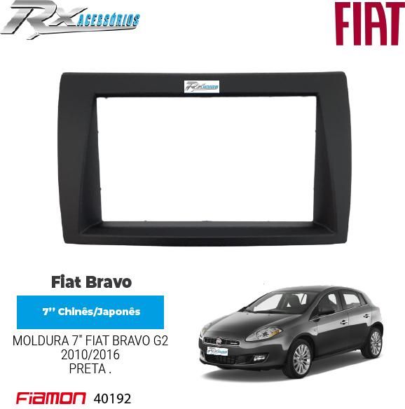 Moldura 2 DIN Fiamon para Fiat Bravo 2010 até 2016