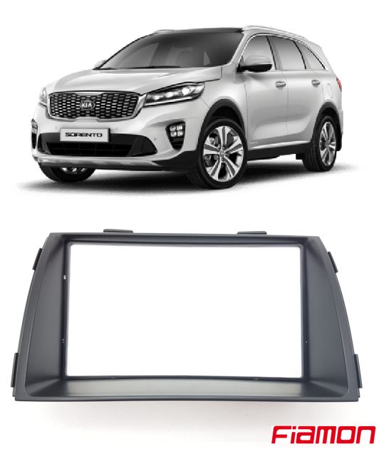 Moldura 2 DIN Fiamon Para Kia Sorento 2010 até 2012 - Preta - 3169