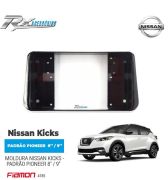 Moldura Padrão Pioneer 8'' e 9" Nissan Kicks - (Black Piano c/ friso Prata) e (Preta c/ friso Prata)