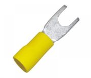 Terminal Garfo Amarelo 6mm- Pacote Com 100 Unidades